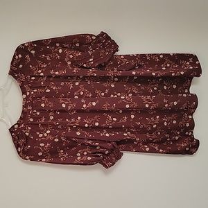 41 Hawthorn Short Sleeve Floral Blouse, Size X-Large